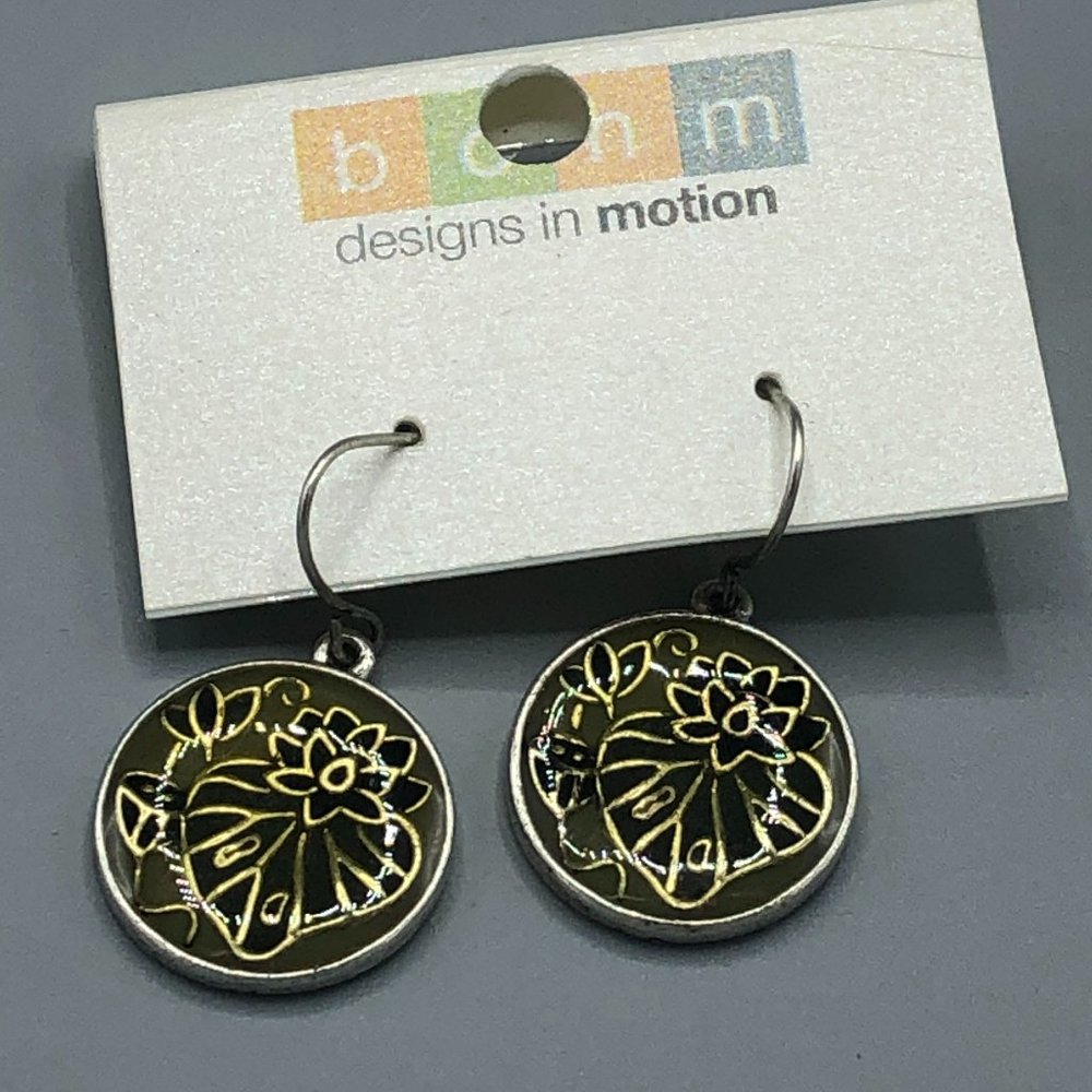 NWT BOHM Floral Pierced Dangle Earrings